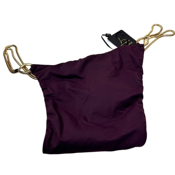 New Lenny Niemeyer Plum Bikini Bottom With Gold Chain - Picture 2 of 8